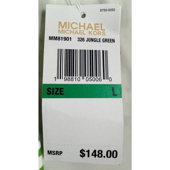 NWT Michael Kors Jungle Green Zebra Lace Up 1 Piece Swimsuit L Slimming Resort - Picture 4 of 4